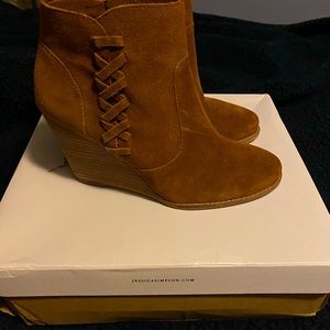 Suede Wedge Booties